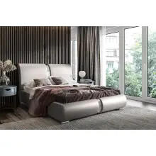 PRATO T1 łóżko tapicerowane 140x200 ze stelażem i pojemnikiem